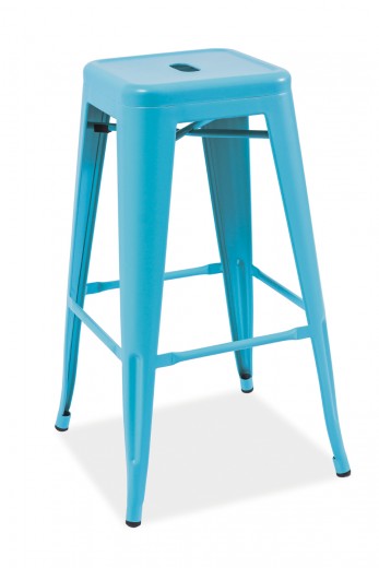 Scaun de bar din metal Lonnie Blue, l31xA31xH76 cm