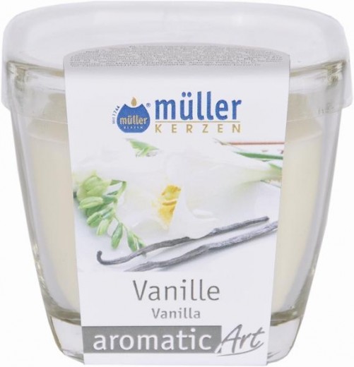 Lumanare parfumata in pahar, Aromatic Vanilie, L7xl7xH8 cm