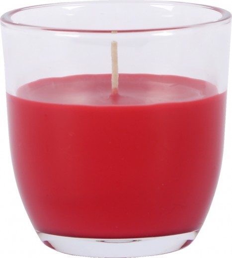 Lumanare parfumata in pahar Scortisoare Rosu, Ø7,5xH7,5 cm