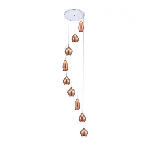 Lustra Amber Milano 9 Cupru, AZ3134