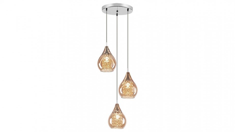 Lustra Cassandra Three 6659 Crom / Chihlimbar