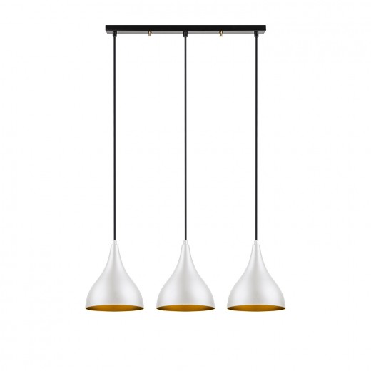 Lustra Damla Trio Line Alb / Auriu