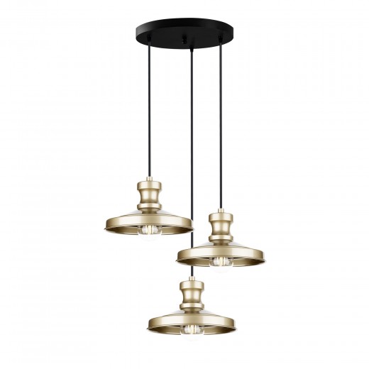 Lustra Hisar Trio Asimetric Auriu / Negru