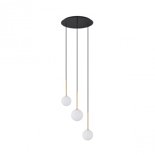 Lustra Karo III Alb / Auriu / Negru