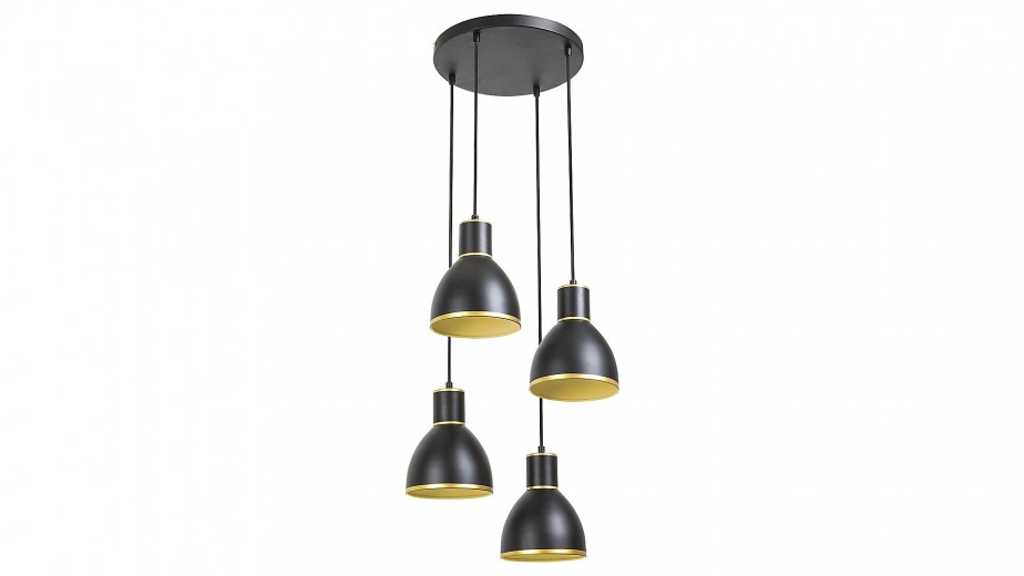 Lustra Mackenzie Four 5604 Negru / Auriu