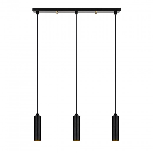 Lustra Tube Short Trio Line Negru