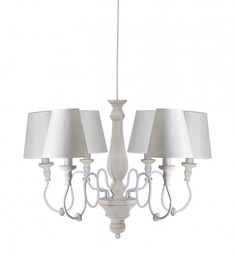 Lustra Wooden SP6 Alb / Ivoir