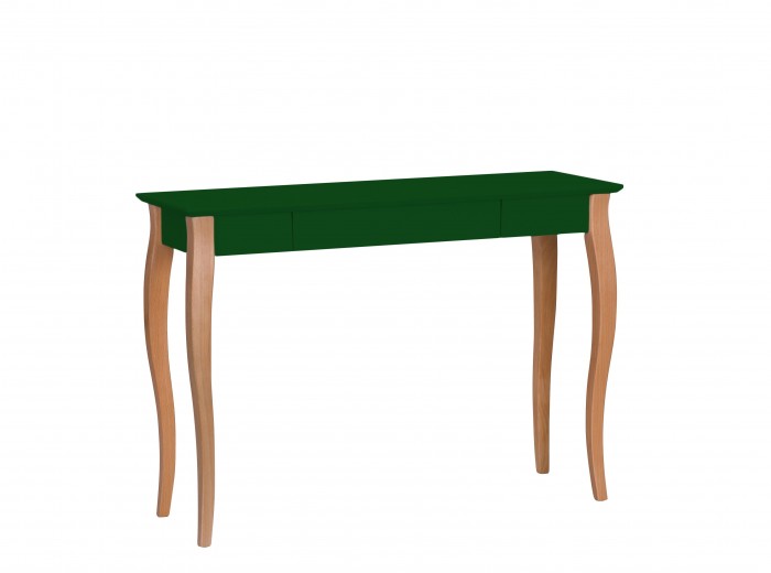 Masa de birou din lemn de fag si MDF, cu 1 sertar Lillo Large Dark Green / Beech, L105xl40xH74 cm