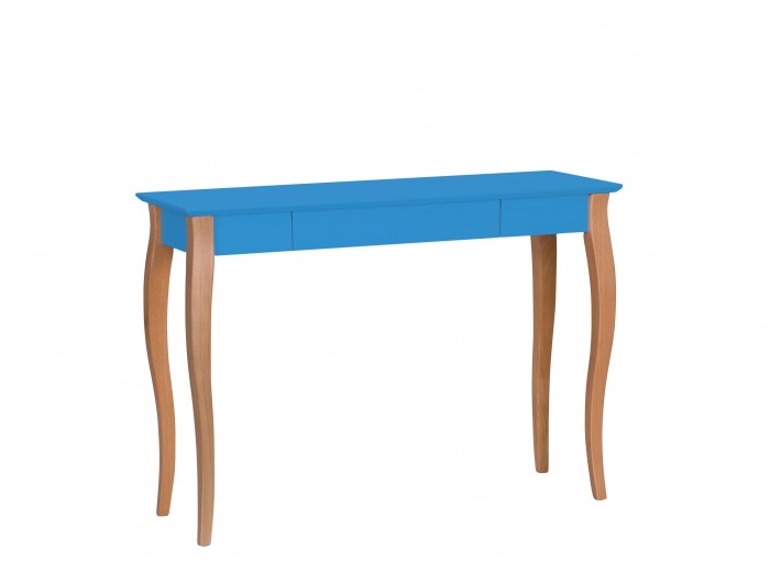 Masa de birou din lemn de fag si MDF, cu 1 sertar Lillo Large Sky Blue / Beech, L105xl40xH74 cm