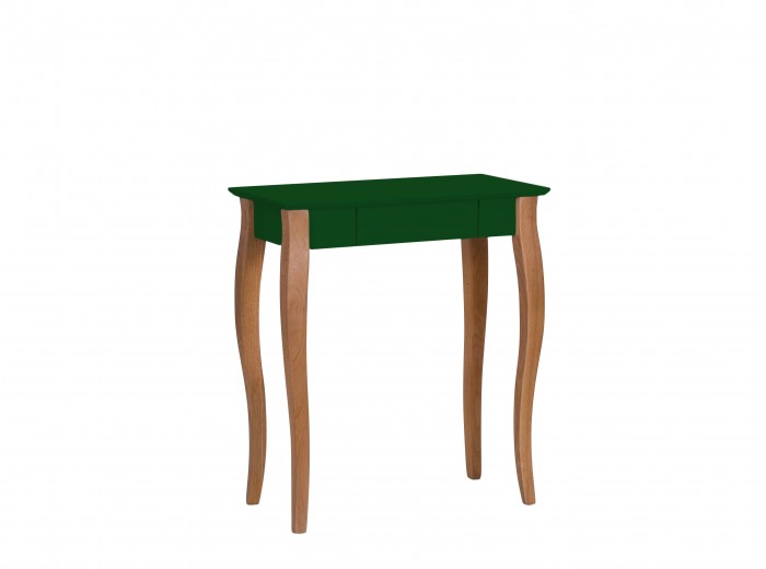 Masa de birou din lemn de fag si MDF, cu 1 sertar Lillo Small Dark Green / Beech, L65xl40xH74 cm