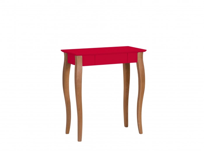 Masa de birou din lemn de fag si MDF, cu 1 sertar Lillo Small Red / Beech, L65xl40xH74 cm