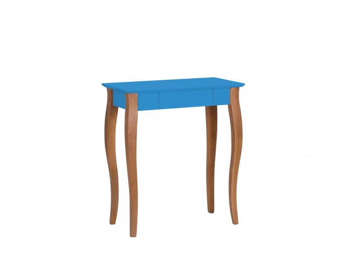 Masa de birou din lemn de fag si MDF, cu 1 sertar Lillo Small Sky Blue / Beech, L65xl40xH74 cm