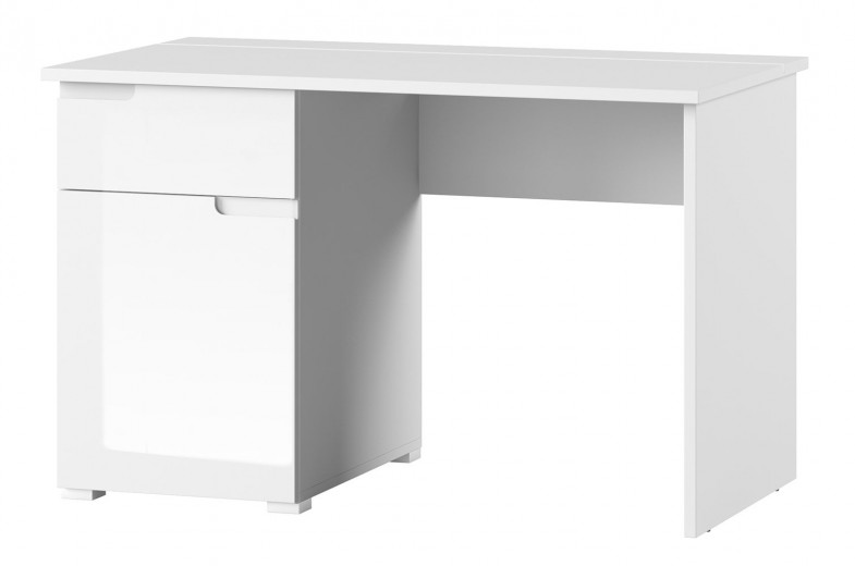 Masa de birou din pal si MDF, cu 1 sertar si 1 usa Gabrielle 14 Alb, L120xl67xH76 cm