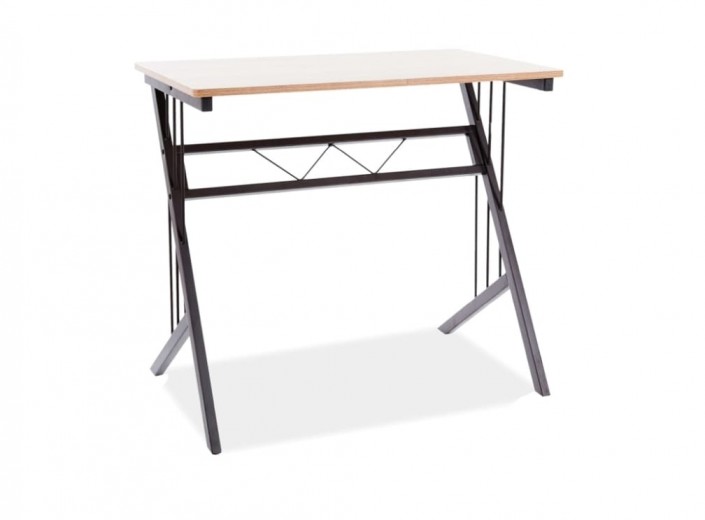 Masa de birou din pal si metal, Benny-120 Stejar / Maro Inchis, L80xl51xH72 cm
