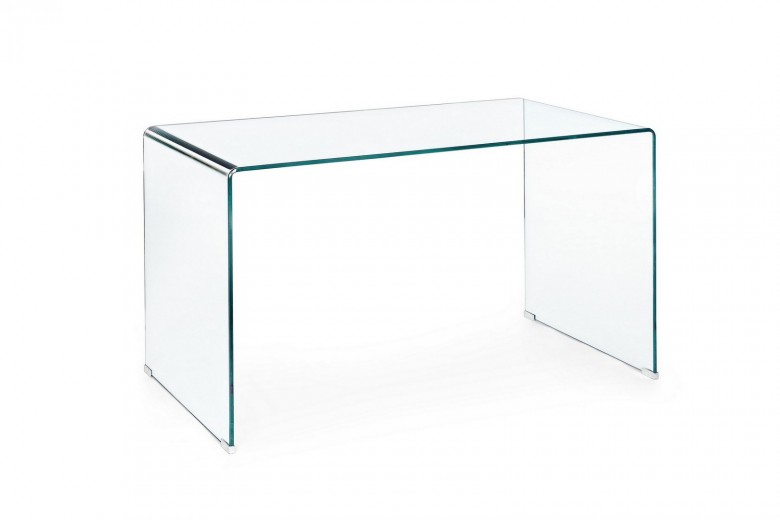 Masa de birou din sticla Iride Transparent, L126xl70xH74 cm