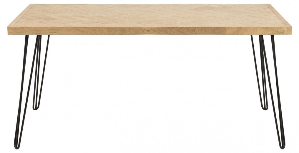 Masa de cafea din furnir si metal Maidstone Natural / Negru, L120xl60xH45 cm