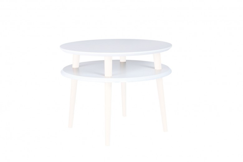 Masa de cafea din lemn de fag si MDF Ufo Medium White, Ø57xH45 cm