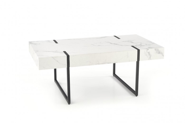 Masa de cafea din MDF si metal, Blankly Alb / Negru, L110xl60xH43 cm