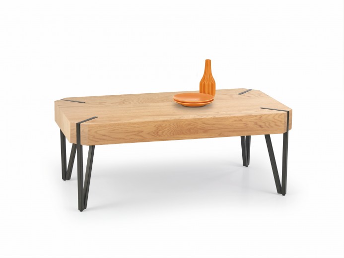 Masa de cafea din MDF si metal Emillyanne Stejar, L110xl60xH42 cm