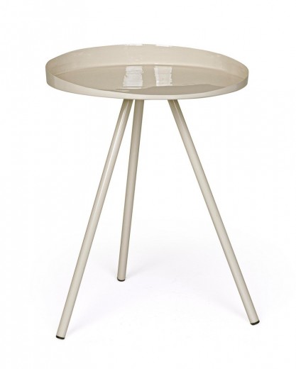 Masa de cafea din metal Anchita Round Crem, Ø41xH55 cm