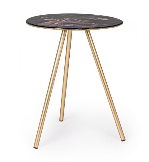 Masa de cafea din metal Kirti Multicolor / Auriu, Ø40,5xH51 cm