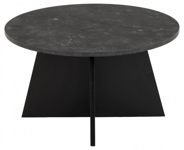 Masa de cafea din pal si MDF, Axis Negru, Ø70xH40 cm