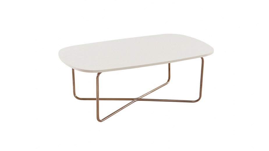 Masa de cafea din pal si metal, Nicole Crem / Bronz, L120xl70xH44 cm