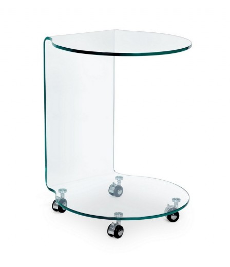 Masa de cafea din sticla, Iride Round Transparent, Ø45xH60 cm