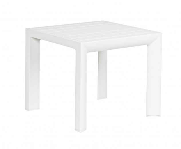 Masa de cafea pentru gradina / terasa, din aluminiu, Cruise Alb, L40xl40xH35 cm
