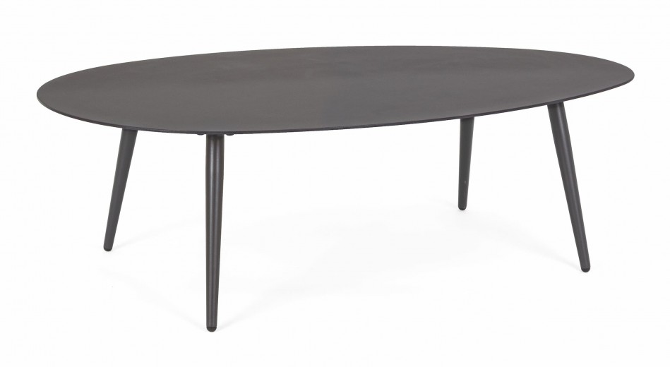Masa de cafea pentru gradina / terasa, din aluminiu, Ridley Oval Antracit, L120xl75xH36 cm