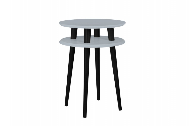 Masa de cafea din lemn de fag si MDF Ufo High Dark Grey / Black, Ø45xH61 cm