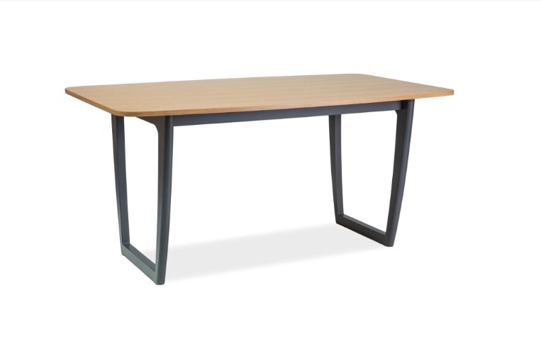 Masa din lemn si MDF Quincy Oak / Graphite, L160xl90xH75 cm