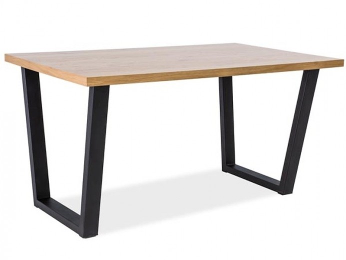 Masa din lemn si metal, Velanto Small Stejar Natural / Negru, L120xl80xH78 cm