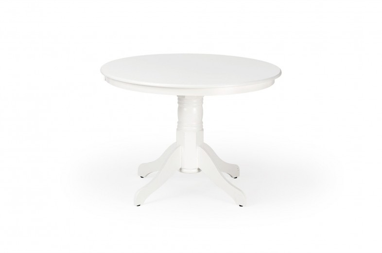 Masa rotunda din MDF si lemn Glaucio Alb, Ø106xH75 cm