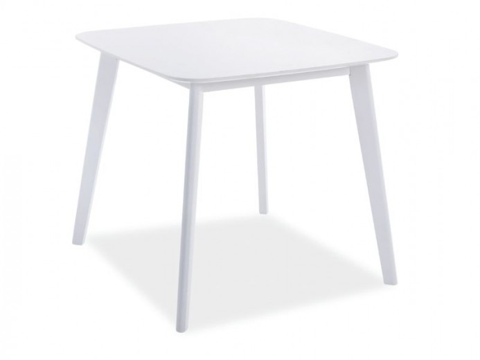 Masa din MDF si lemn, Sigismund Alb, L80xl80xH75 cm