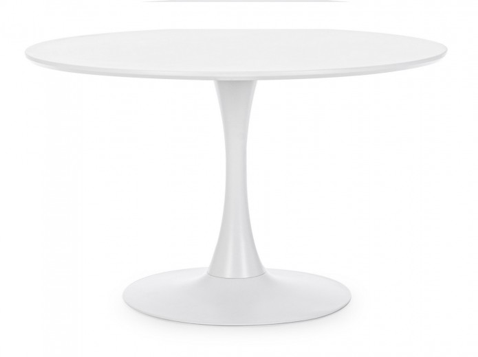 Masa rotunda din MDF si metal Bloom Large Alb, Ø120xH75 cm