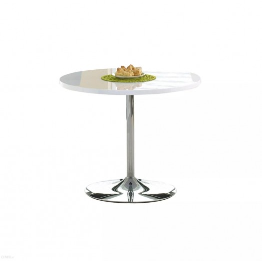 Masa rotunda din MDF si metal Onari White / Chrome, Ø90xH75 cm