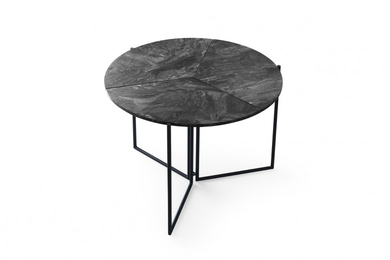 Masa rotunda din pal si metal, Yopro 1202 Antracit / Negru, Ø100xH72 cm