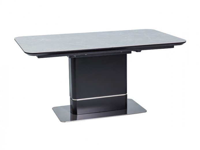 Masa extensibila din ceramica, MDF si metal Pierina Gri / Negru, L160-210xl90xH76 cm