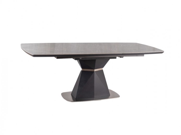 Masa extensibila din MDF, ceramica si metal Corentin Gri, L160-210xl90xH76 cm