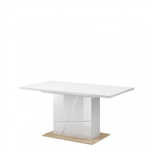 Masa extensibila din pal Futura 10 Alb / Stejar Riviera, L160-200xl90xH79 cm