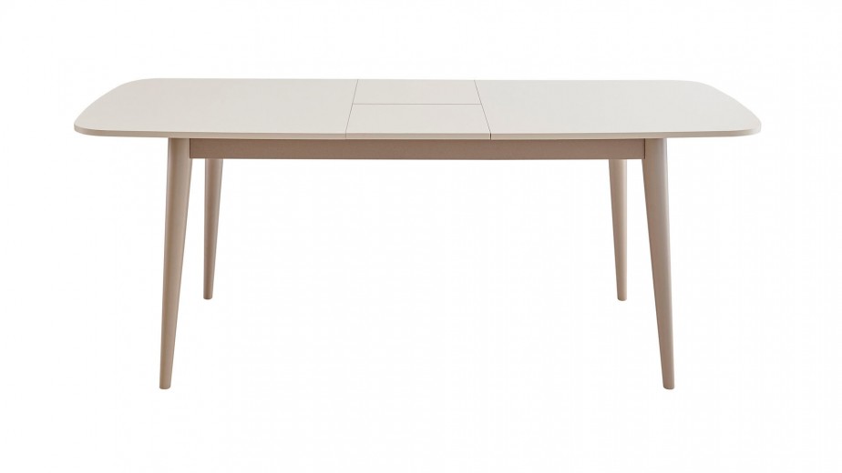 Masa extensibila din pal Nicole Crem / Grej, L160-200xl90,2xH76 cm