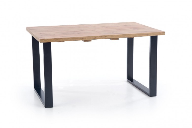 Masa extensibila din pal si metal, Vilmos Large Stejar Wotan / Negru, L160-210xl90xH74 cm
