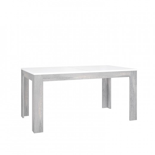Masa extensibila din pal, Torrin Stejar Ice Grey / Alb, L160-215xl90,2xH78,2 cm