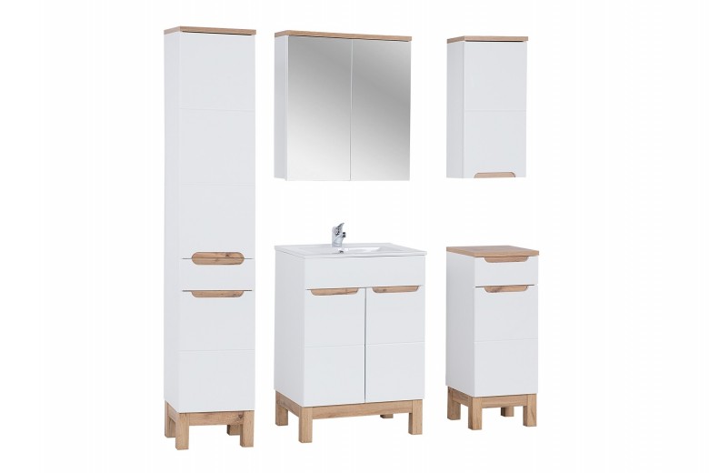 Set Mobilier pentru baie, 6 piese, Bali White