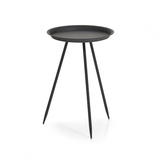 Masuta de cafea Space, Metal Black, Ø 29,5xH44 cm