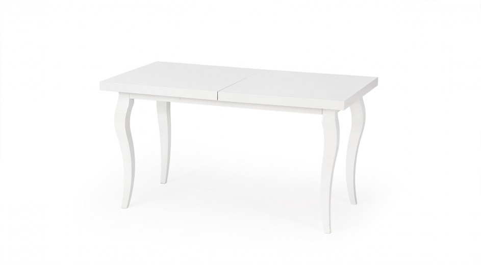 Masa extensibila din lemn de fag si MDF Morrigan Alb, L160-240xl90xH75 cm