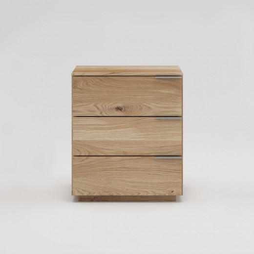 Noptiera din lemn de stejar, cu 3 sertare, Lovento Natural, l50xA40xH60 cm