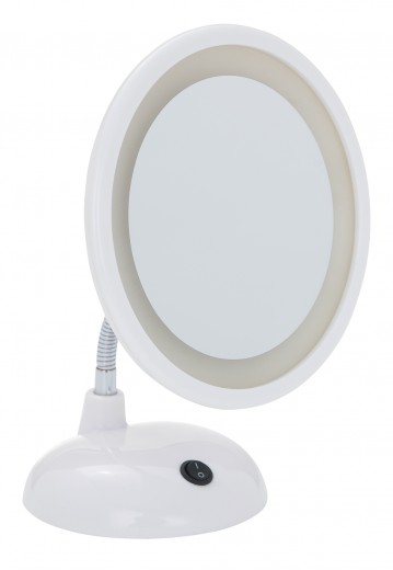 Oglinda cosmetica de masa, cu LED, Style Alb, Ø16xH28 cm