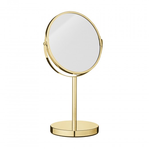 Oglinda cosmetica de masa, Goldy Auriu, Ø20xH35 cm